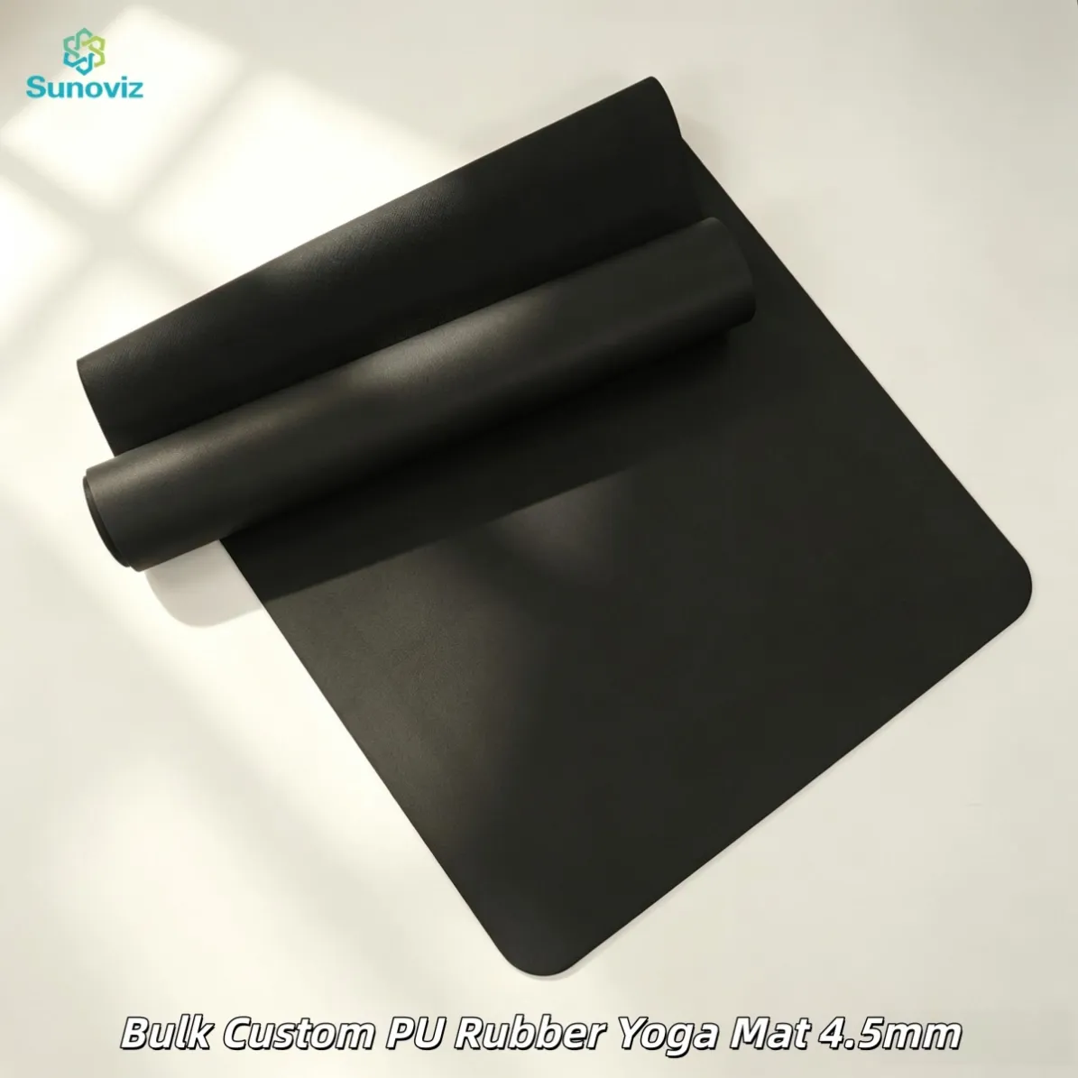 Matte black yoga mat