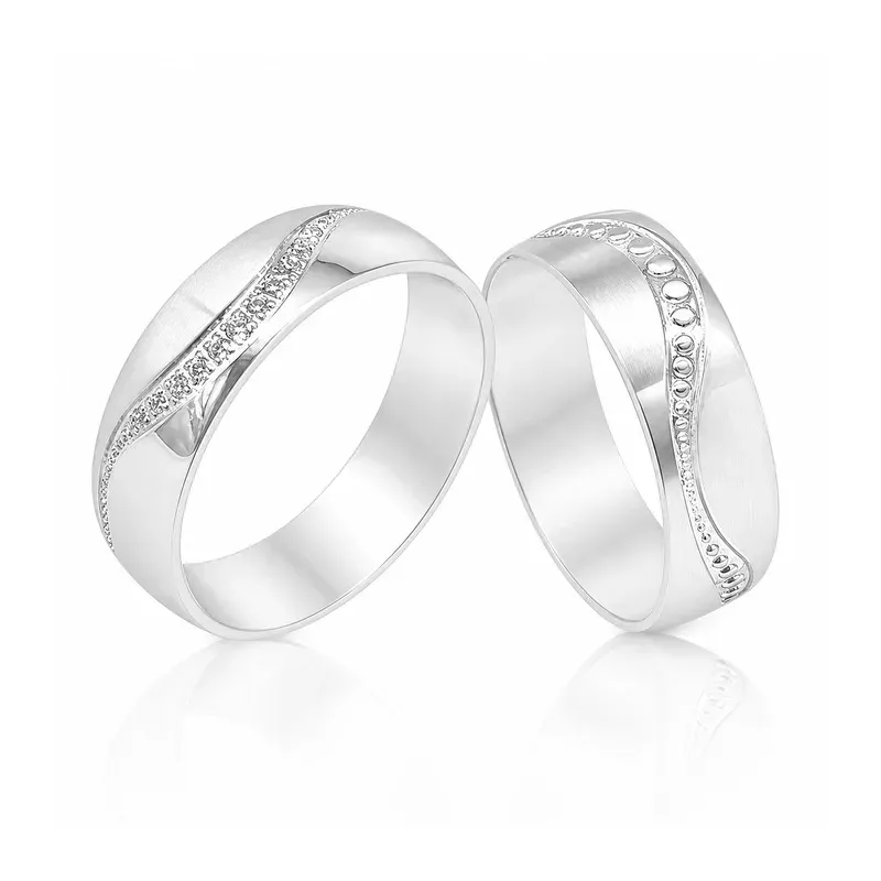stainless steel wedding rings with wedding band styling, FKS-SS-080