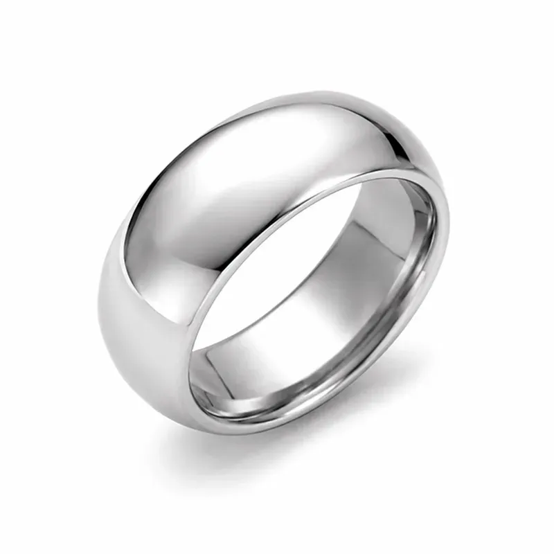 silver dome titanium ring with domed profile, FKS-TI-016