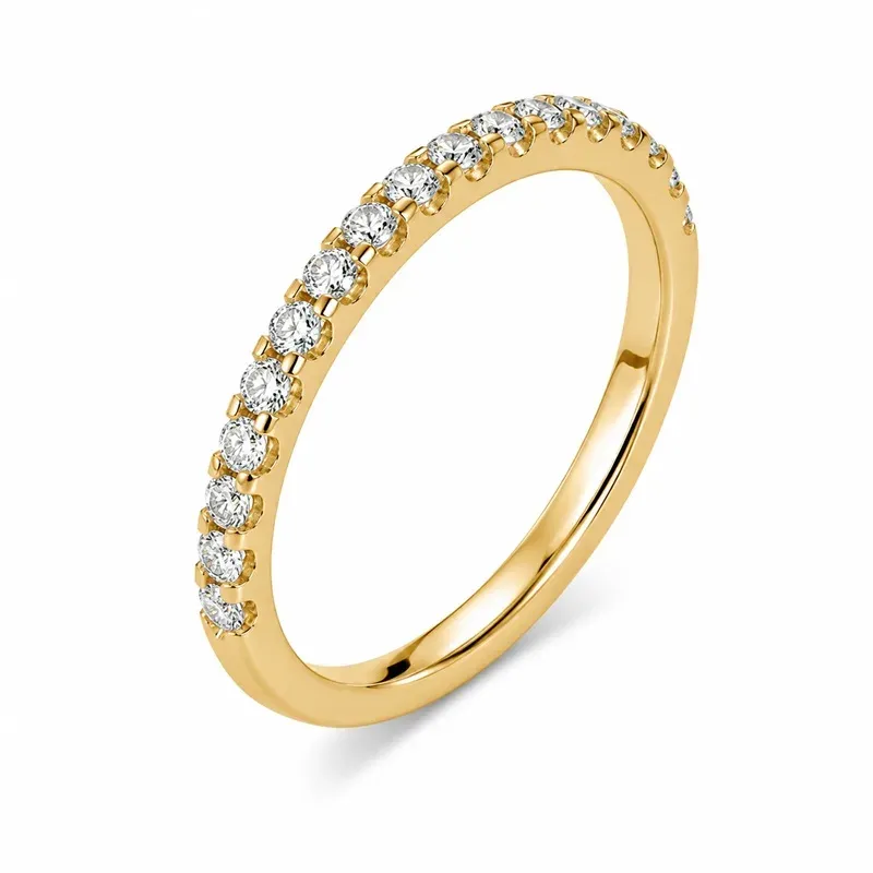 gold-tone brass eternity ring with stone-set eternity band, FKS-BR-066