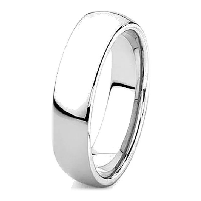 cobalt chrome ring with a high-polished domed surface