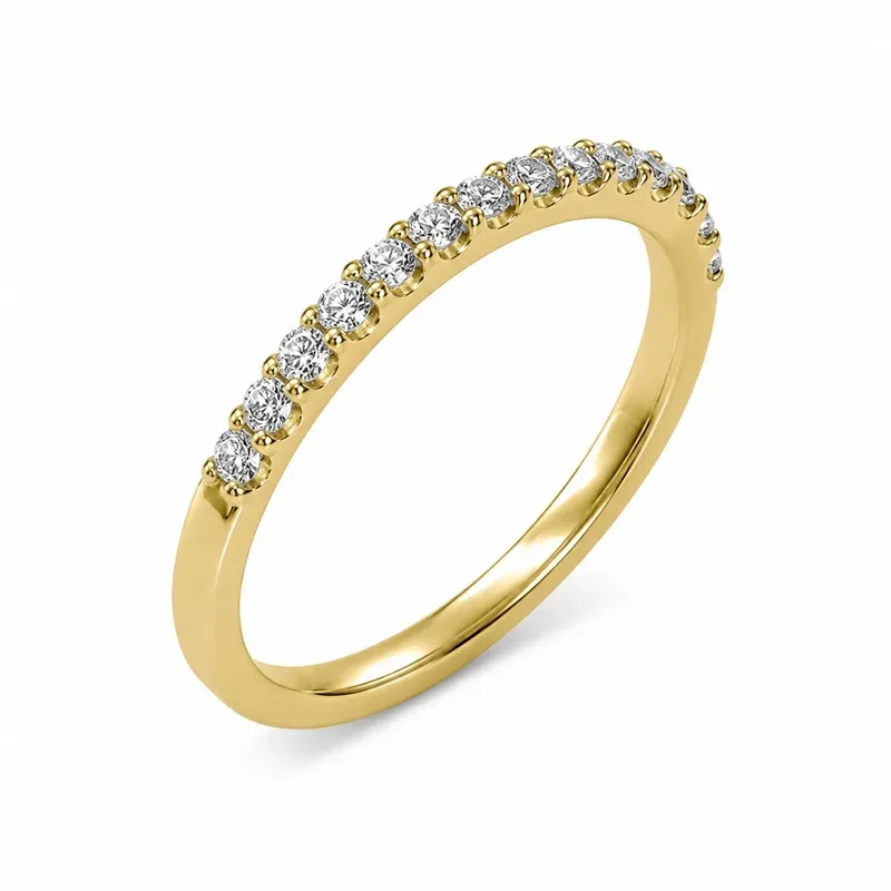 gold-tone brass eternity ring with stone-set eternity band, FKS-BR-065