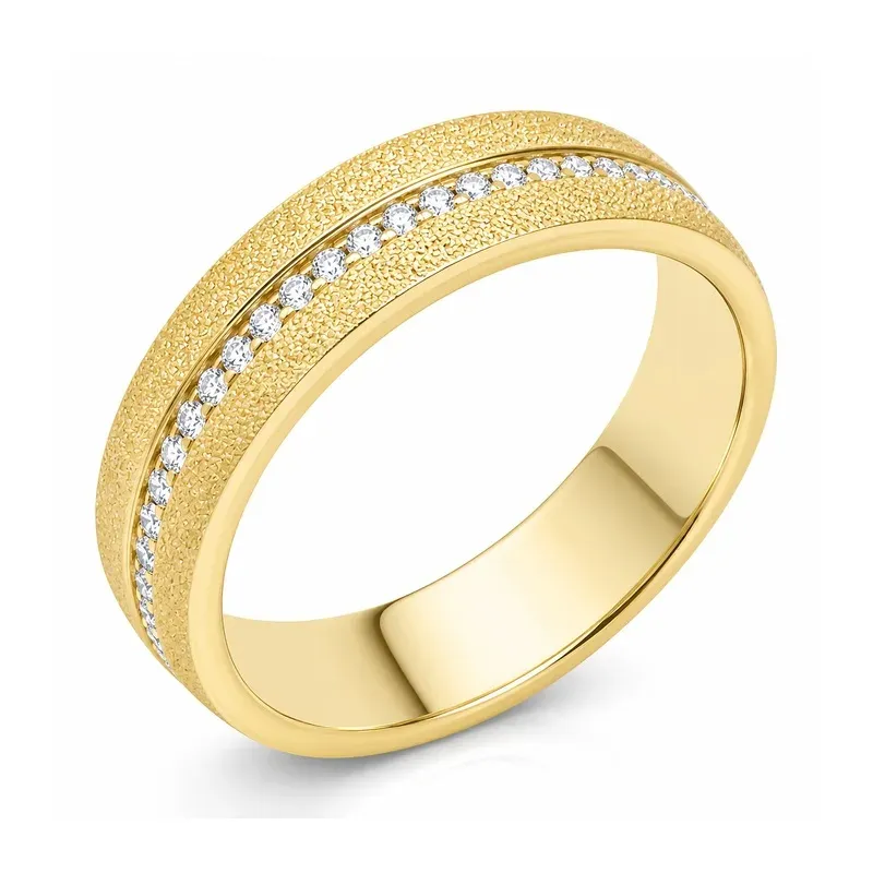 stainless steel stone-set wedding ring with stone setting, FKS-SS-015