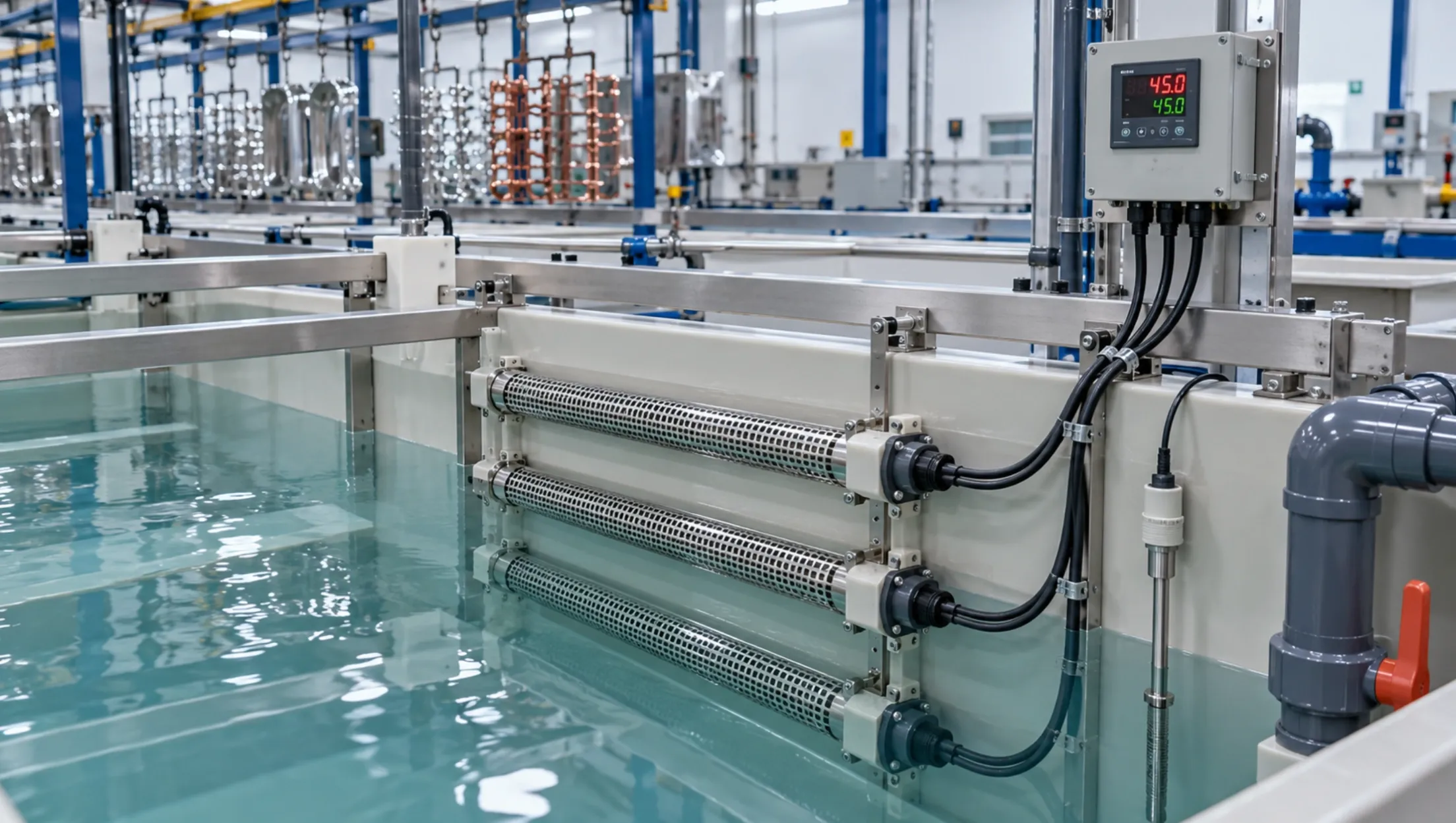 Plating tank heaters
