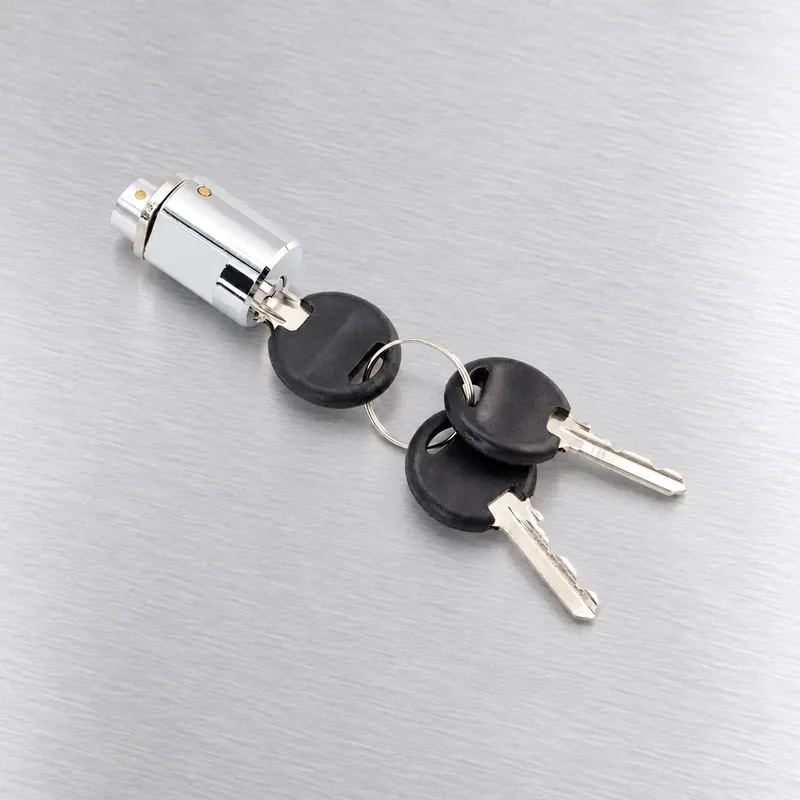 Self-Storage Cylinder Lock - Solid Brass Chrome Plated with Flat Keys (19mm)