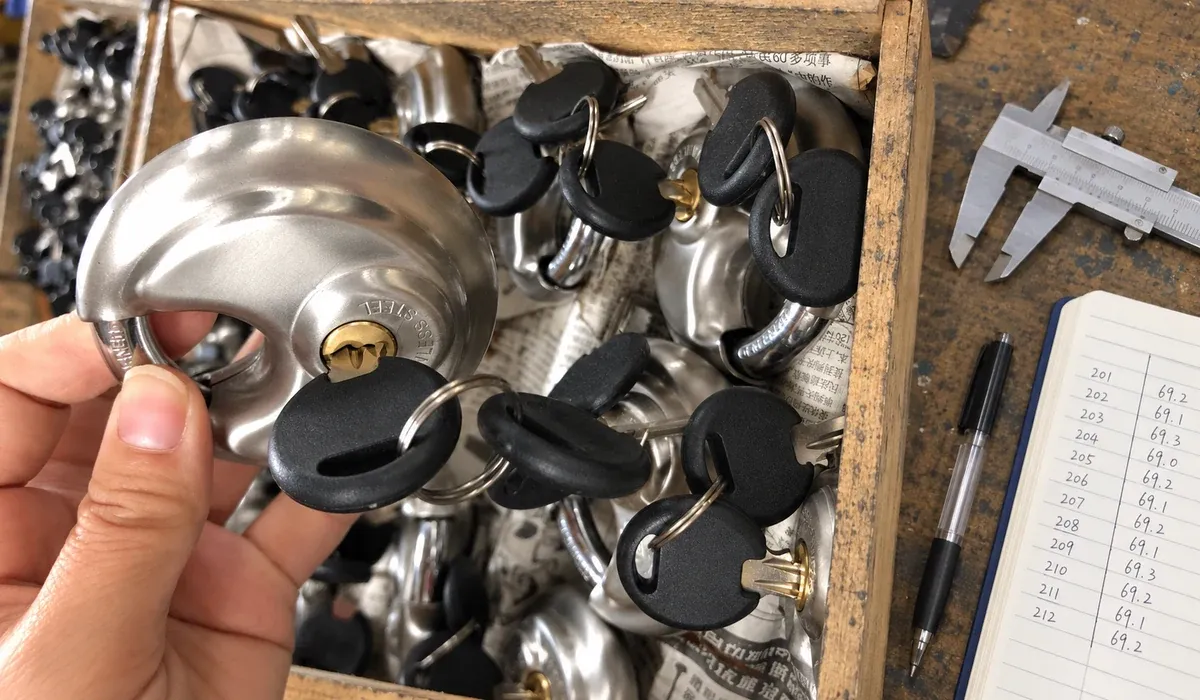 disc-padlock-quality-inspection-workbench