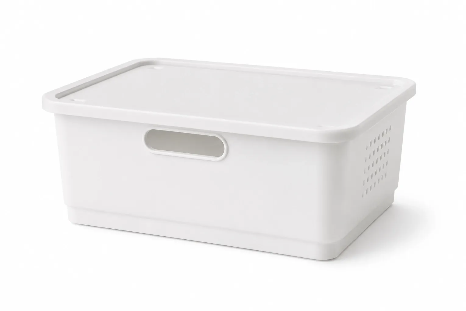 6L white underbed plastic storage box with removable lid