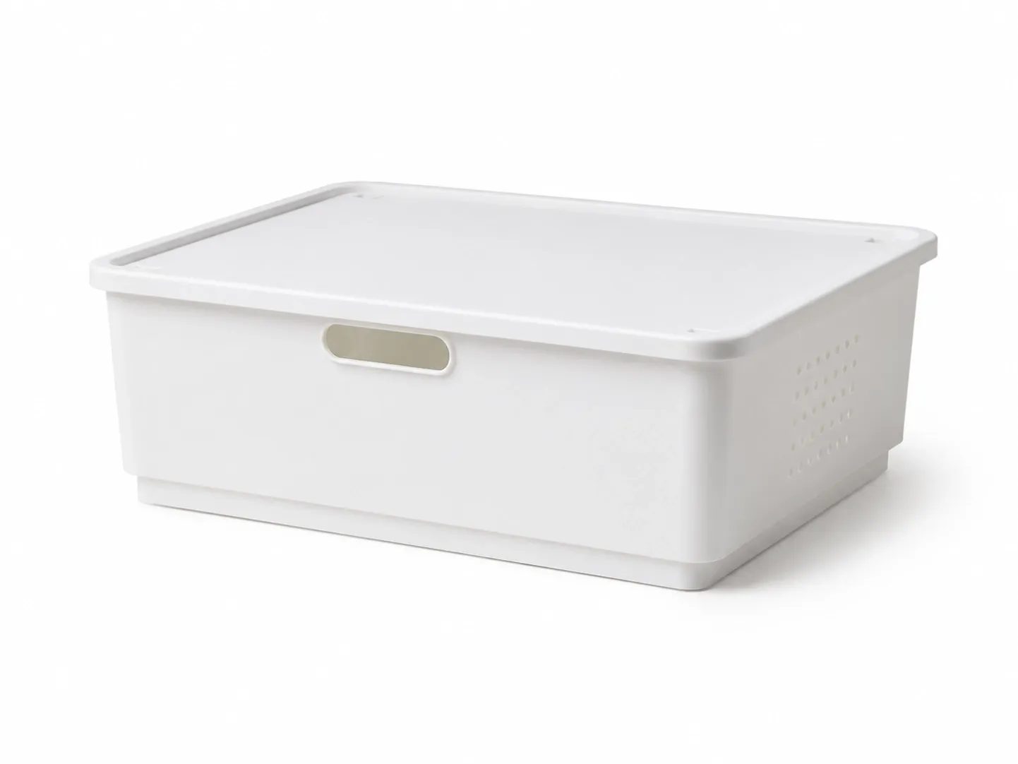 13L white underbed plastic storage box with removable lid