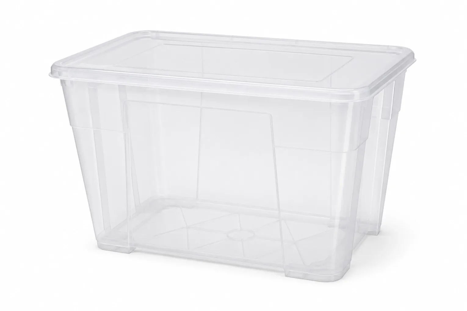 60L clear stackable plastic storage box with removable lid