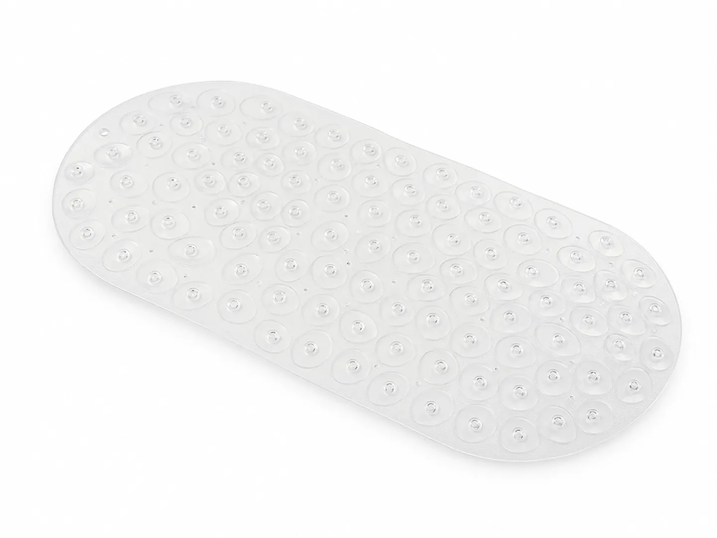Clear Pebble Suction Bath Mat on a clean white background