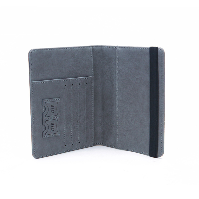 Family passport holder interior with card slots
