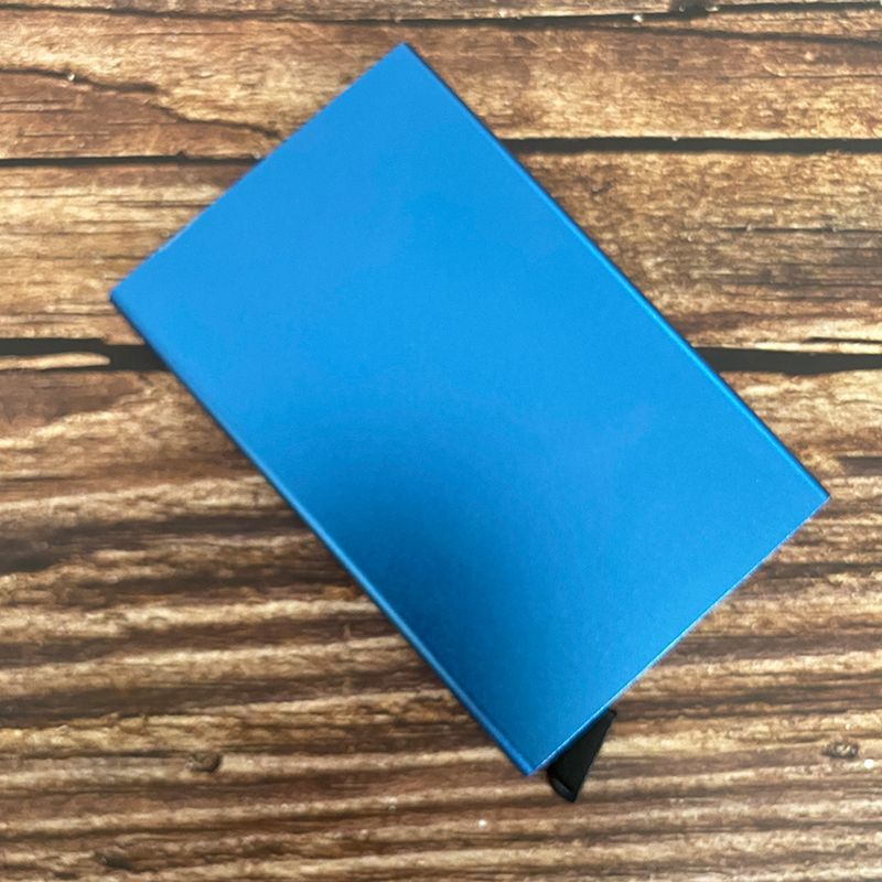 Blue aluminum card holder 2