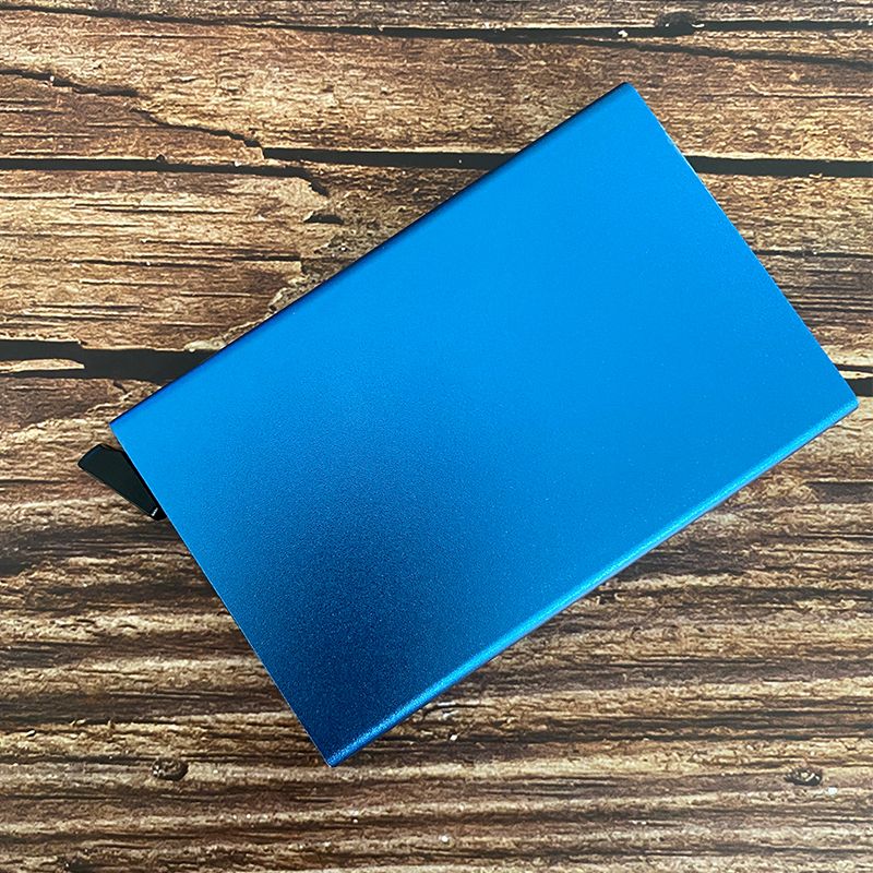 Blue aluminum card holder 3