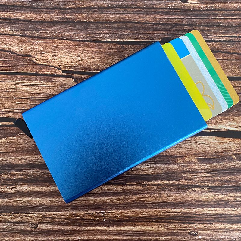 Blue aluminum card holder 5