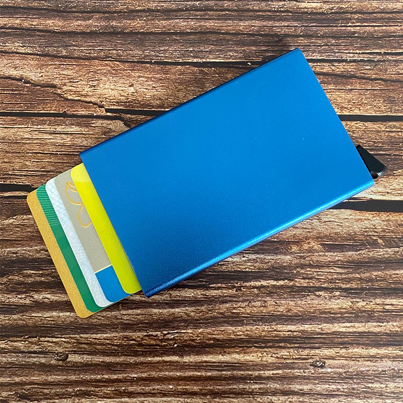 Blue aluminum card holder 4