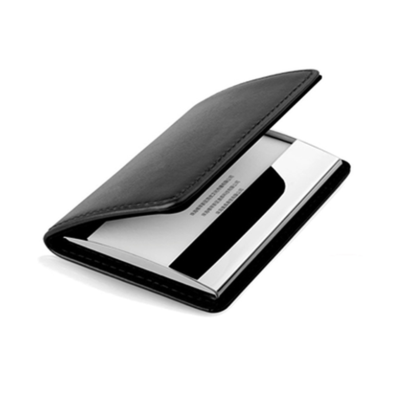 black metal card holder