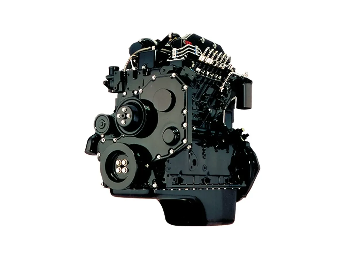 Cummins 4BT 3.9 L four-cylinder diesel engine, studio view, used to compare the 4BT and 6BT for light duty