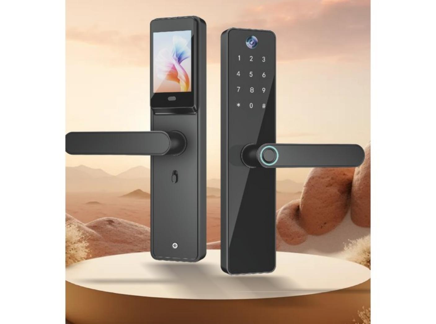 Indoor semi-automatic smart lock with 3.5-inch screen, WiFi connectivity and fingerprint, password, IC card, key and app unlocking