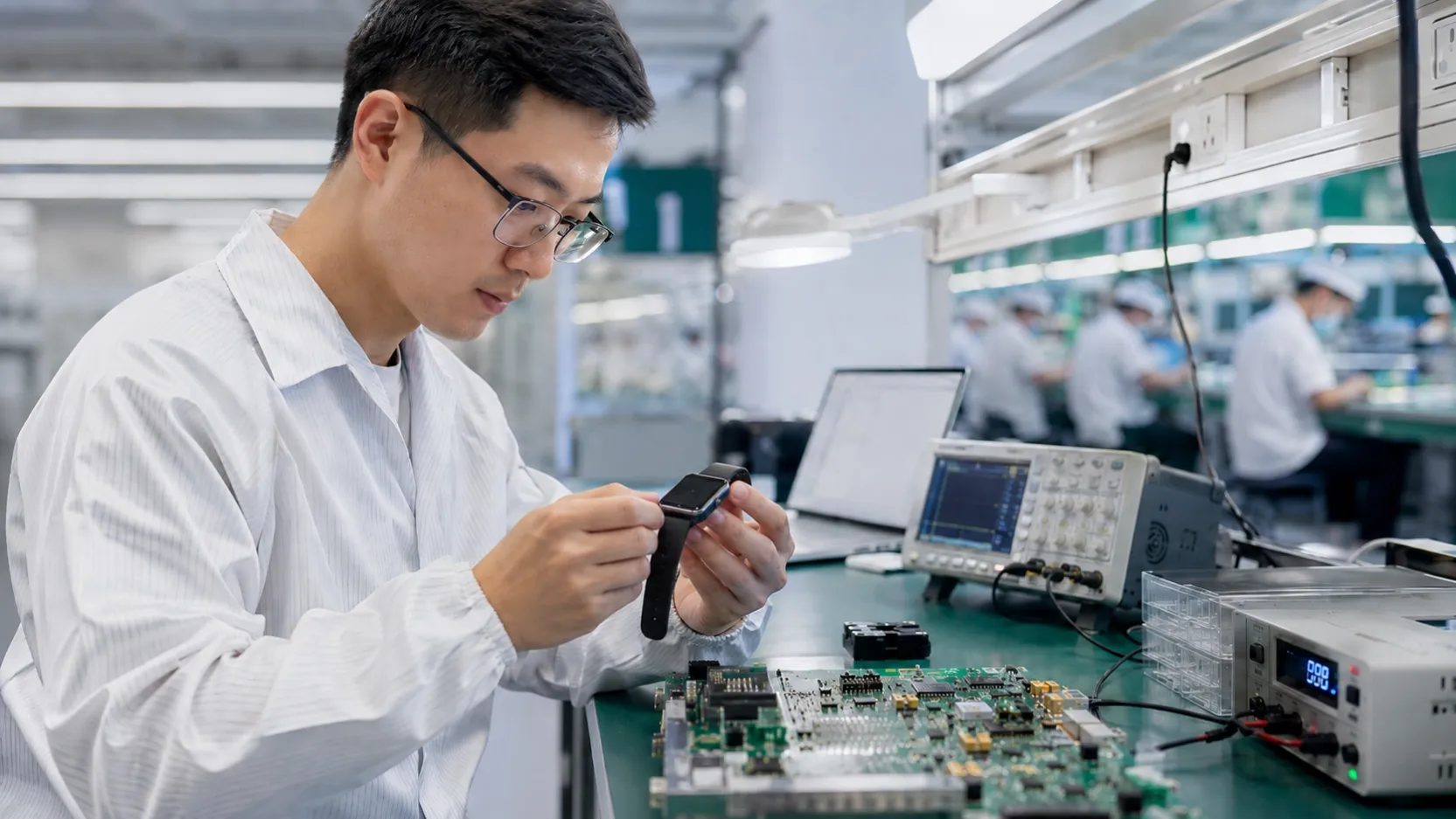 Precision testing in an electronics laboratory