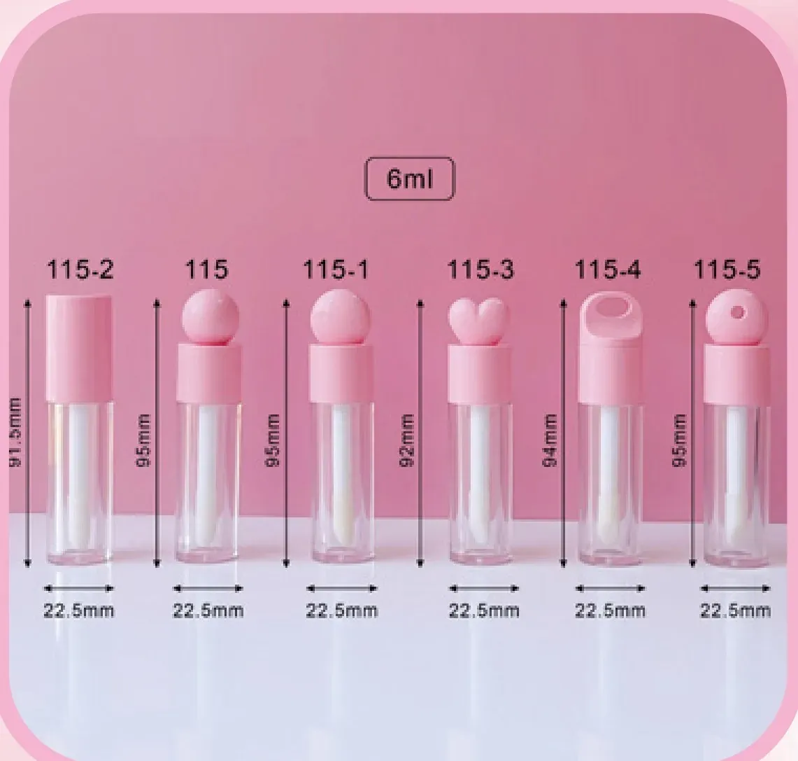 6 ml lip gloss tube with pink cap photo 01