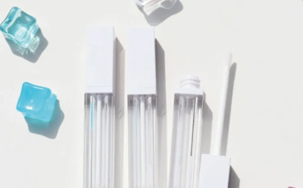 7.5 ml square lip gloss tube with white cap photo 02