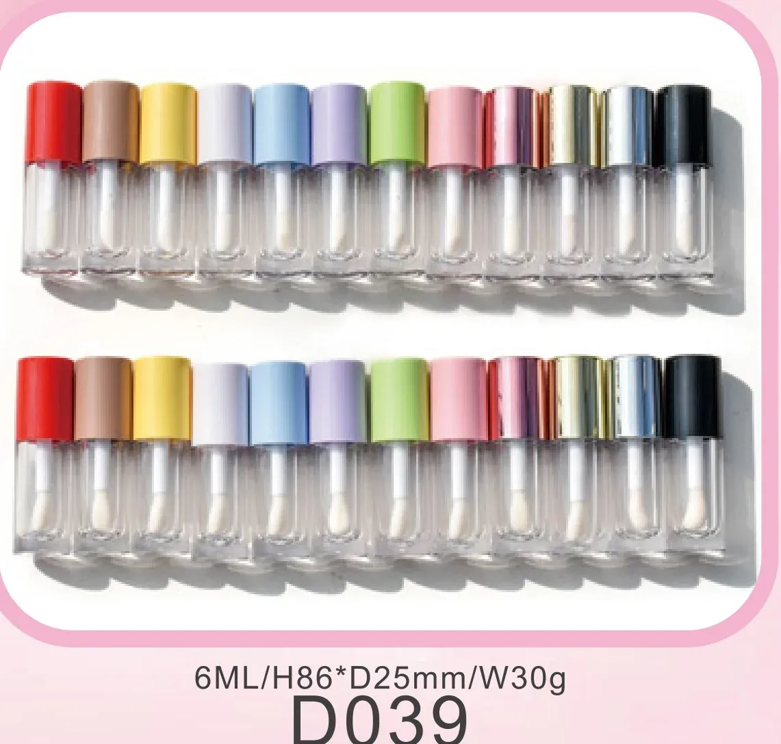 6 ml lip gloss tube in multiple cap colours photo 01
