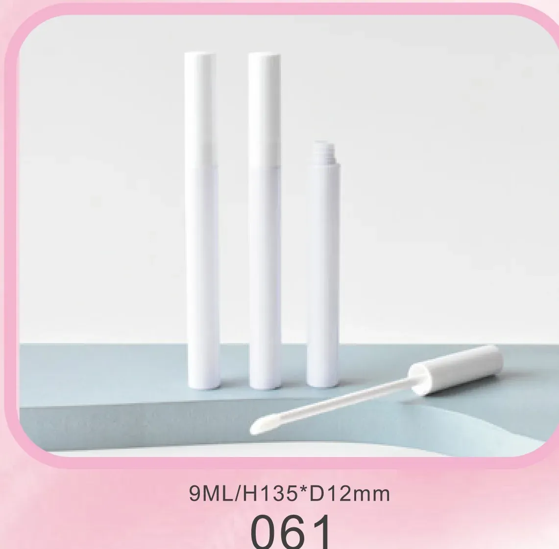 9 ml slim white lip gloss tube photo 01