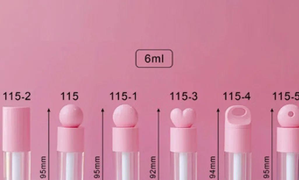 6 ml lip gloss tube with pink cap photo 02