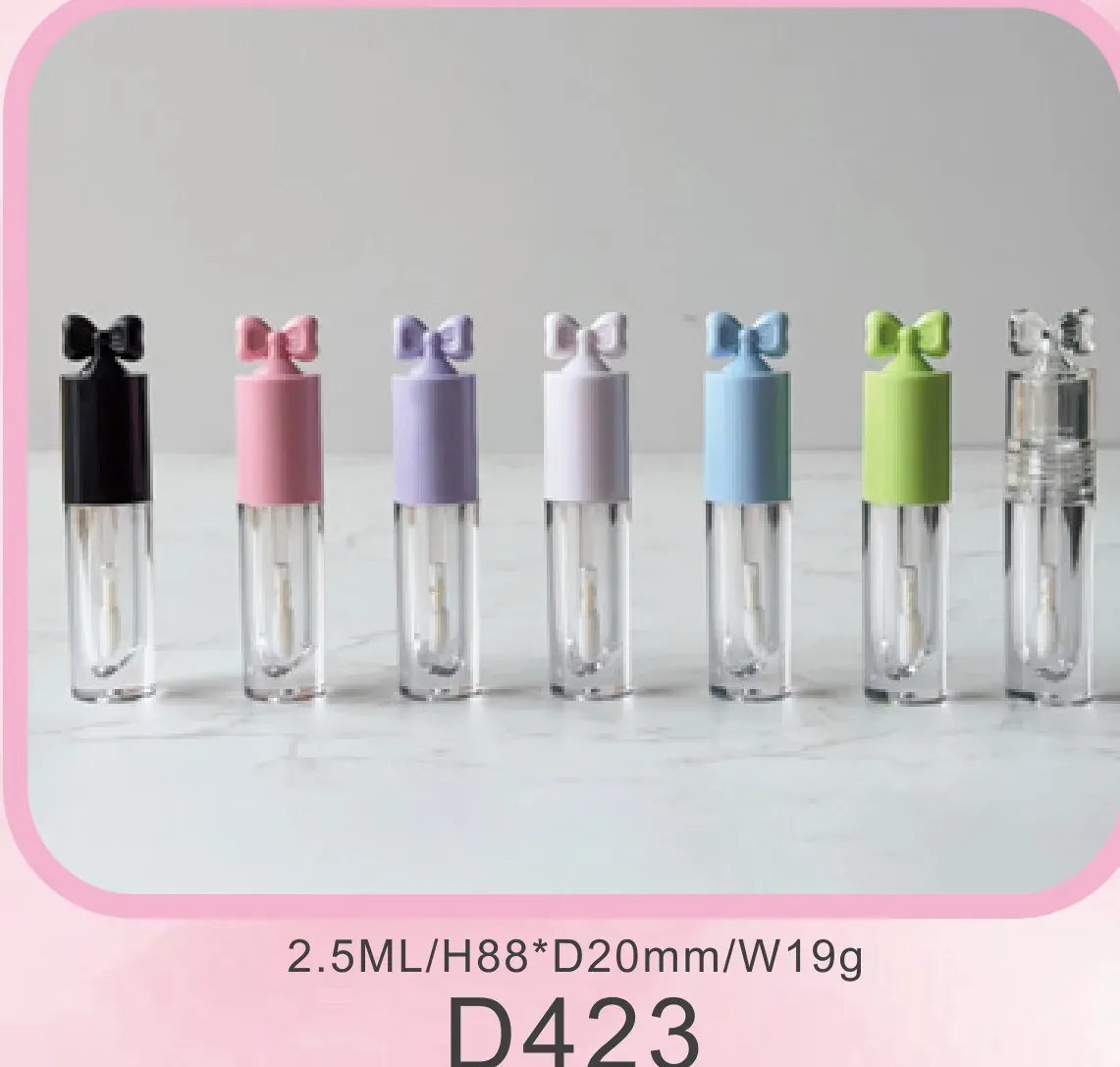 2.5 ml lip gloss tube with pastel bow cap photo 01