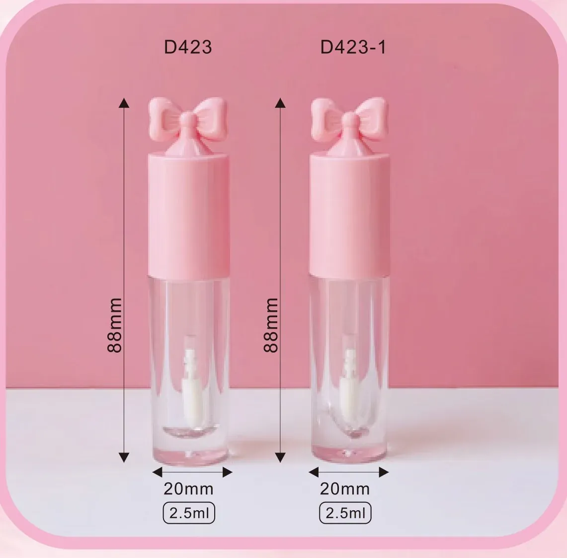 2.5 ml lip gloss tube with bow cap photo 01