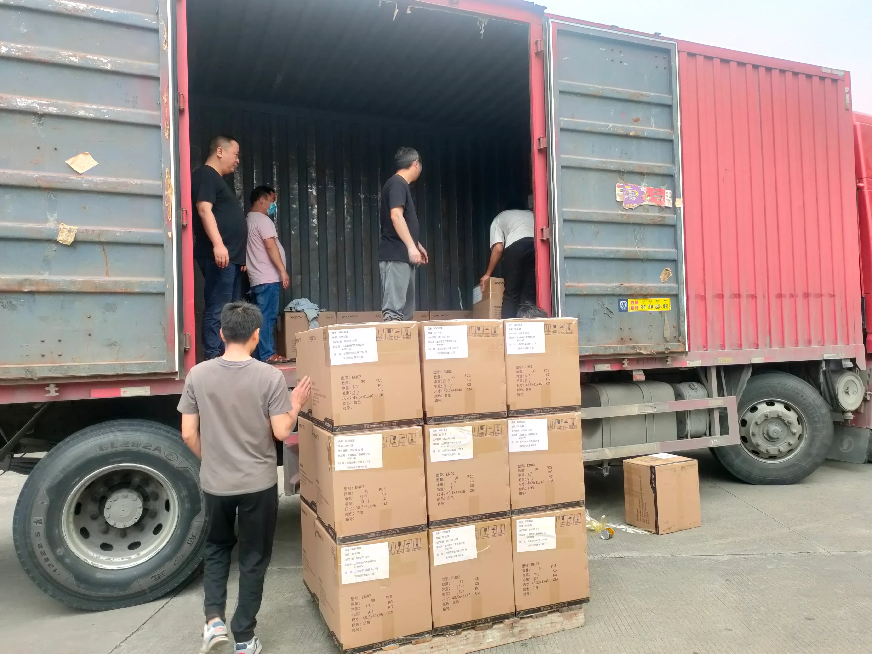 Massage devices packed into cartons for export shipping from ZonyouTech factory