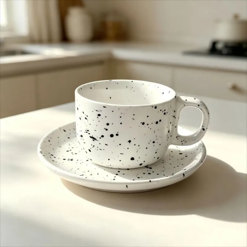 Ceramic Coffee Mug With Tray (4)