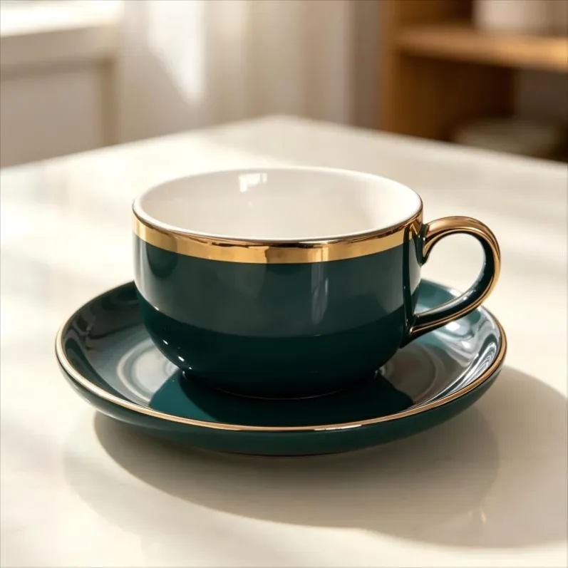 Ceramic Coffee Mug With Tray (5)