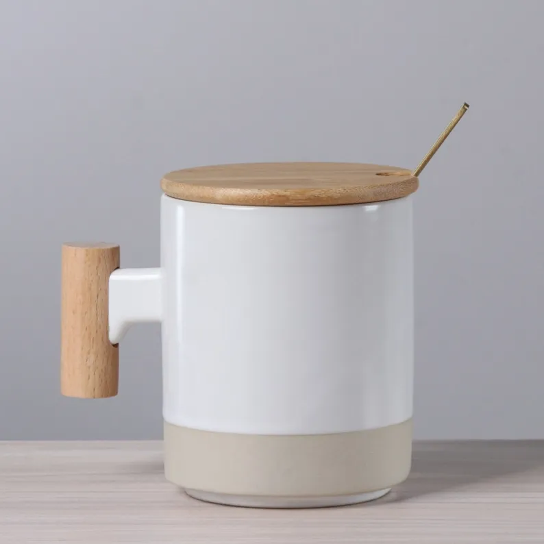 With Bamboo Cover Lids & Spoon (2)
