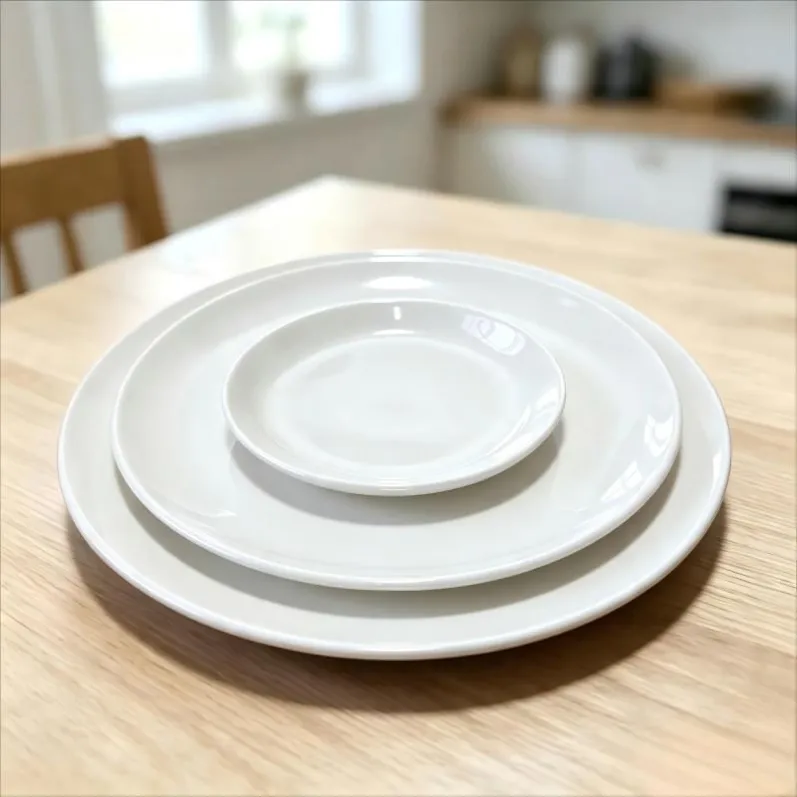 Glossy White Ceramic Charger Plates
