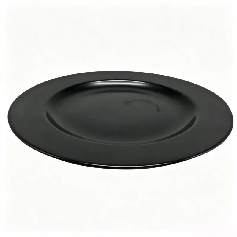 Solid Black Hat Shaped Ceramic Plates (6)