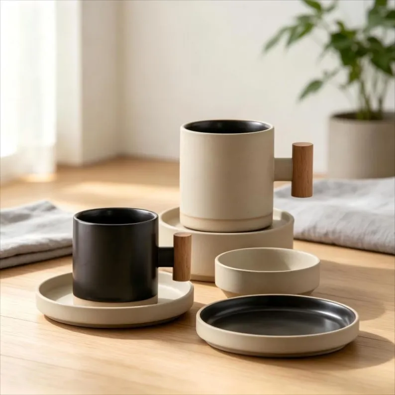 Natural With Black Inside and With Mug Sets-1