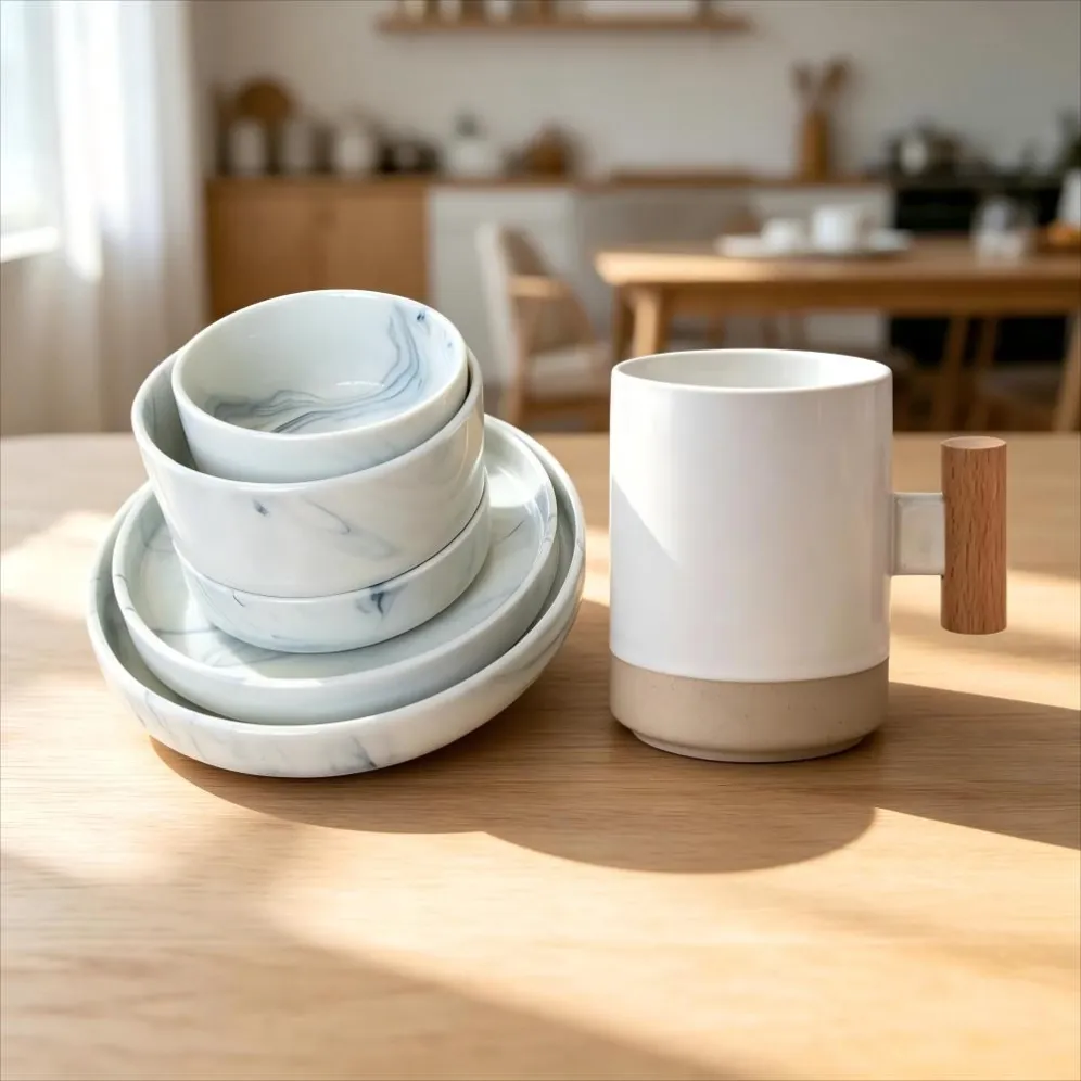 Marble Blue With Mug Sets