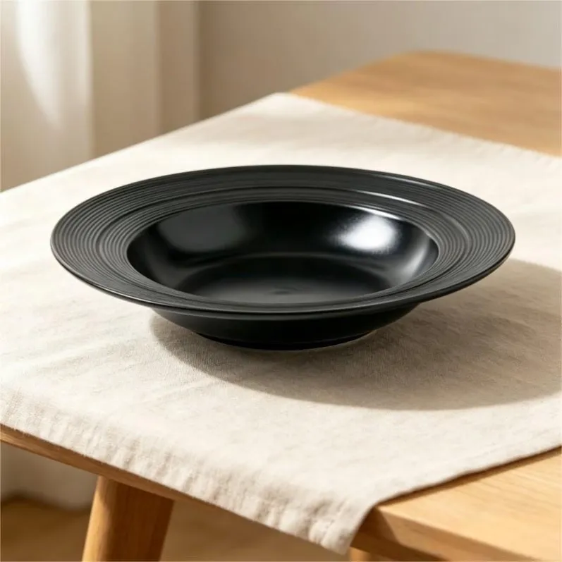 Straw hat shape ceramic bowls (4)