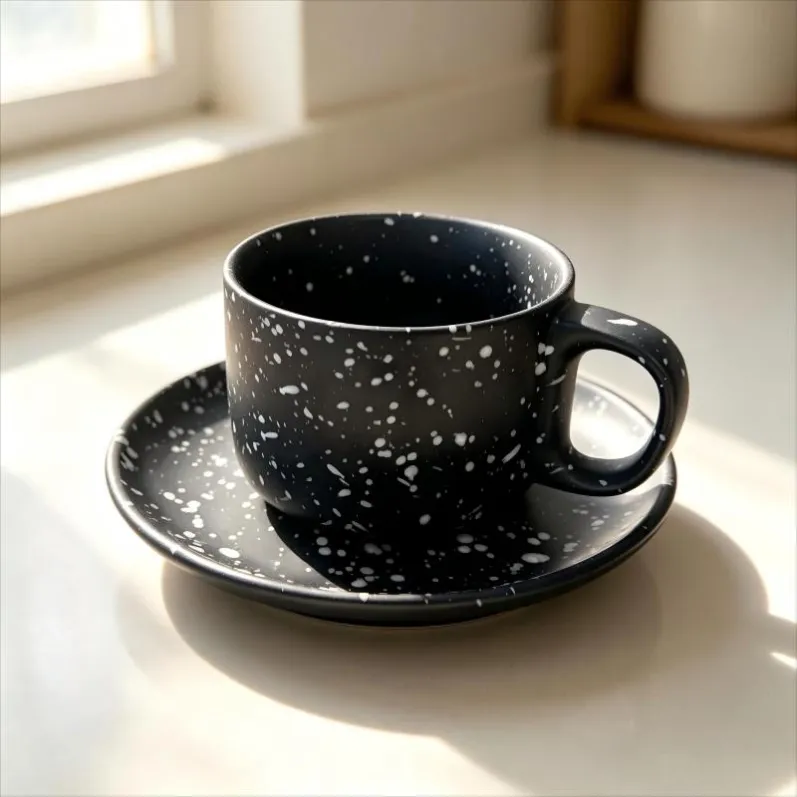 Ceramic Coffee Mug With Tray (1)