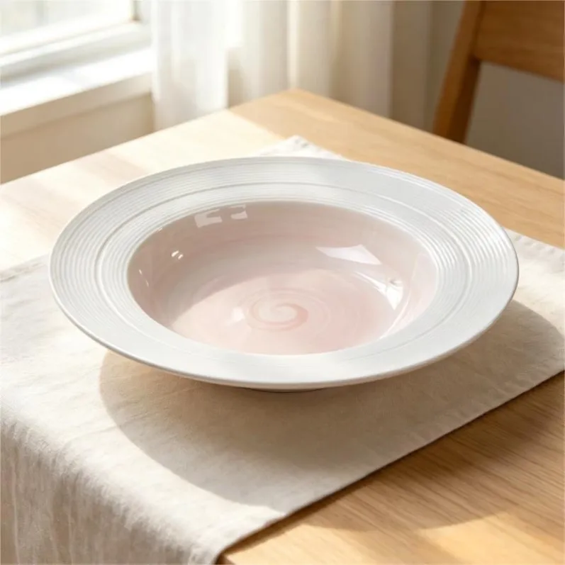 Straw hat shape ceramic bowls (6)