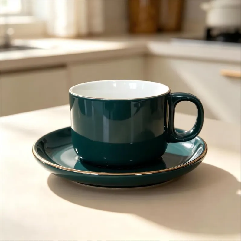 Ceramic Coffee Mug With Tray (3)