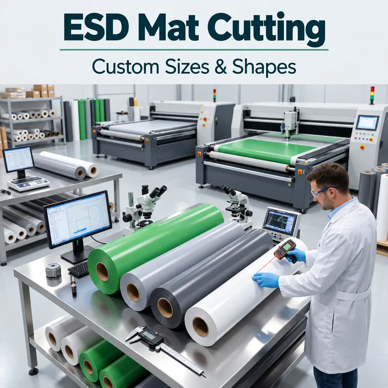 ESD mat cutting service for custom sizes and shapes