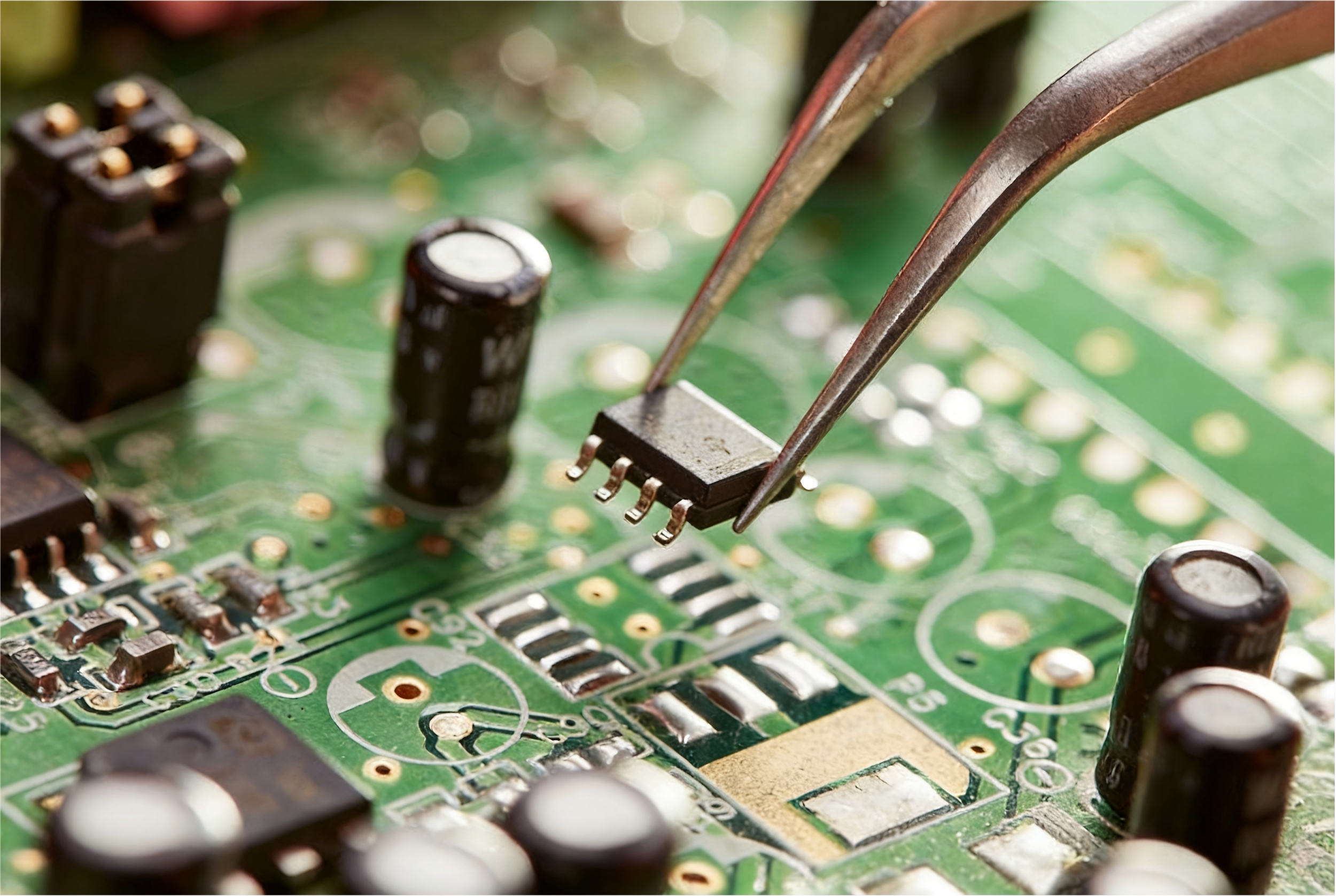 Electronic components placement on PCB during assembly