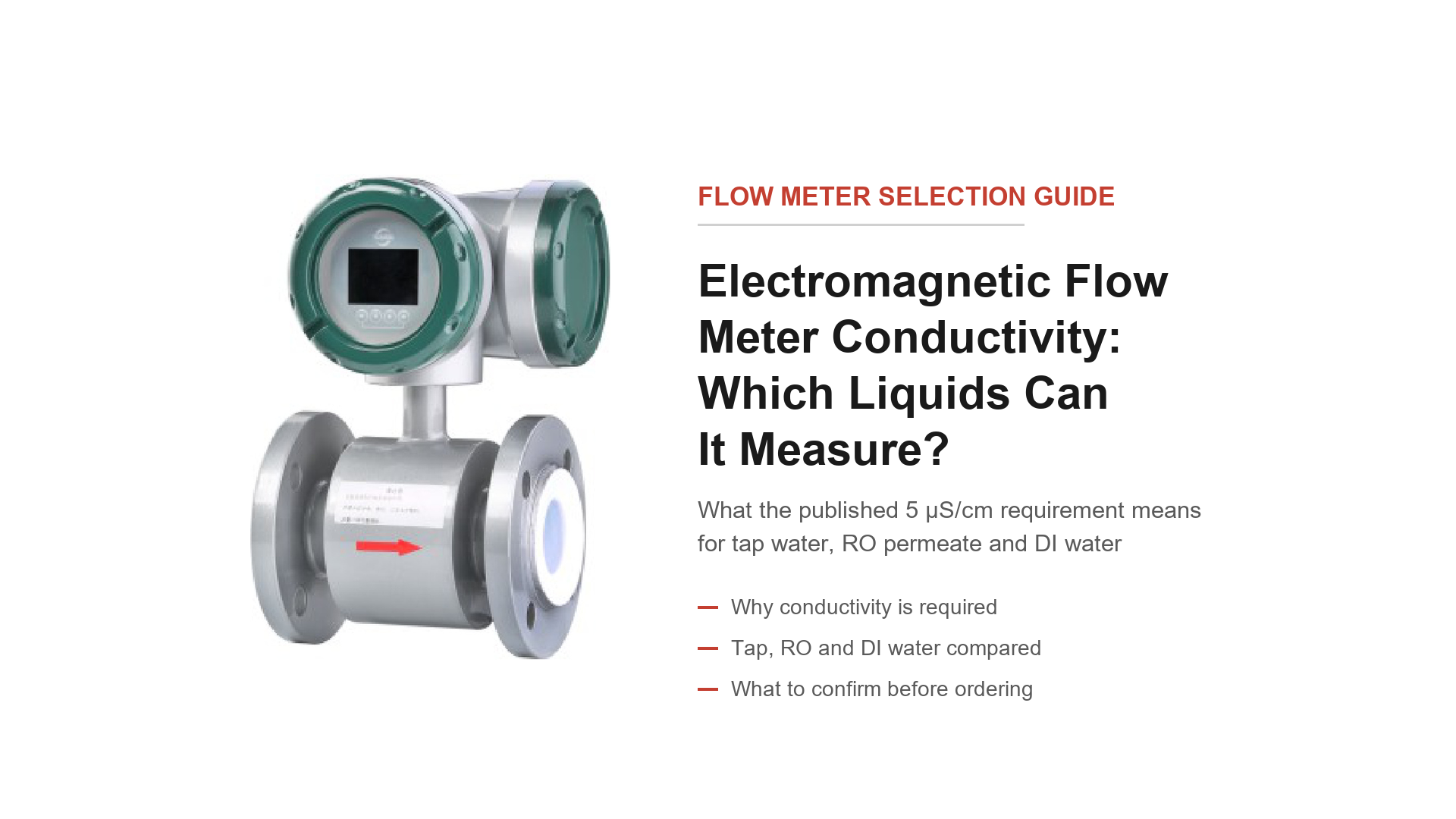 Electromagnetic flow meter conductivity guide cover