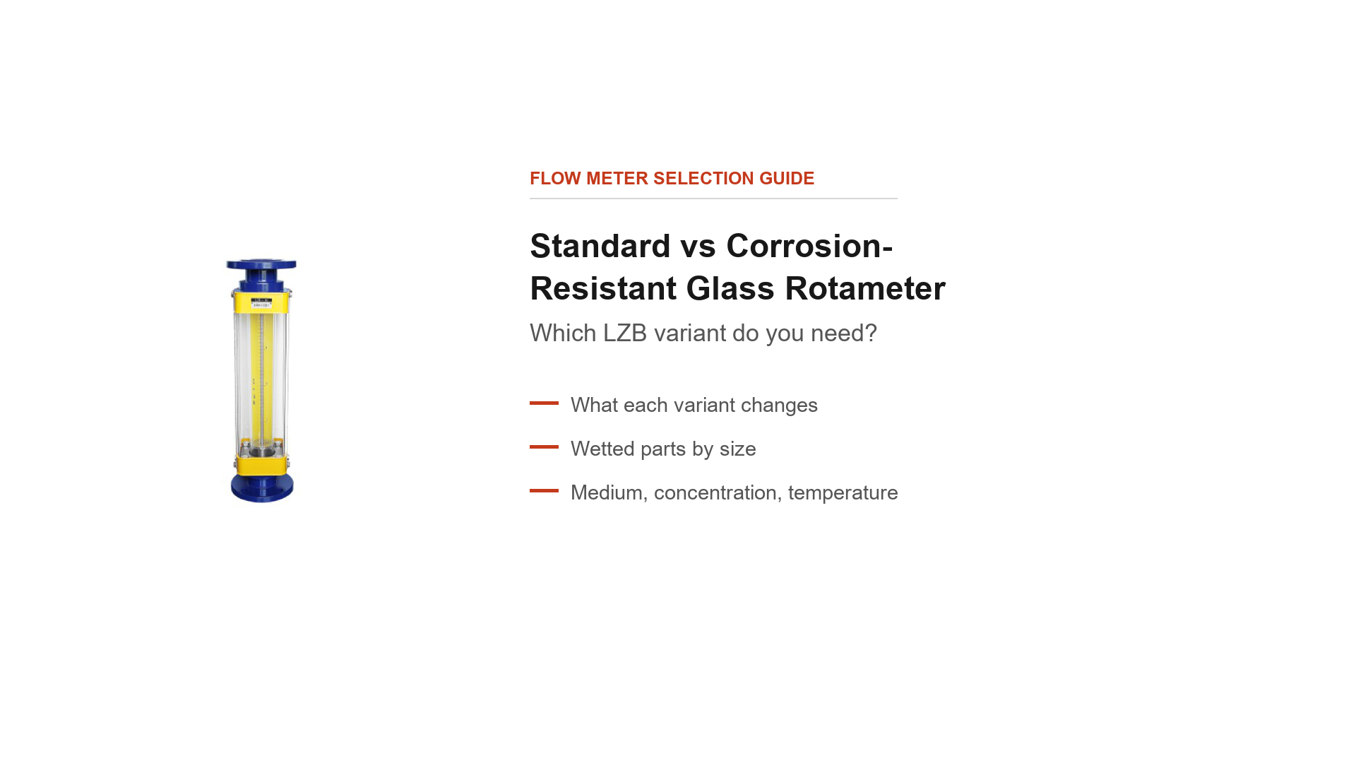 Standard vs corrosion-resistant glass tube rotameters (LZB) comparison cover