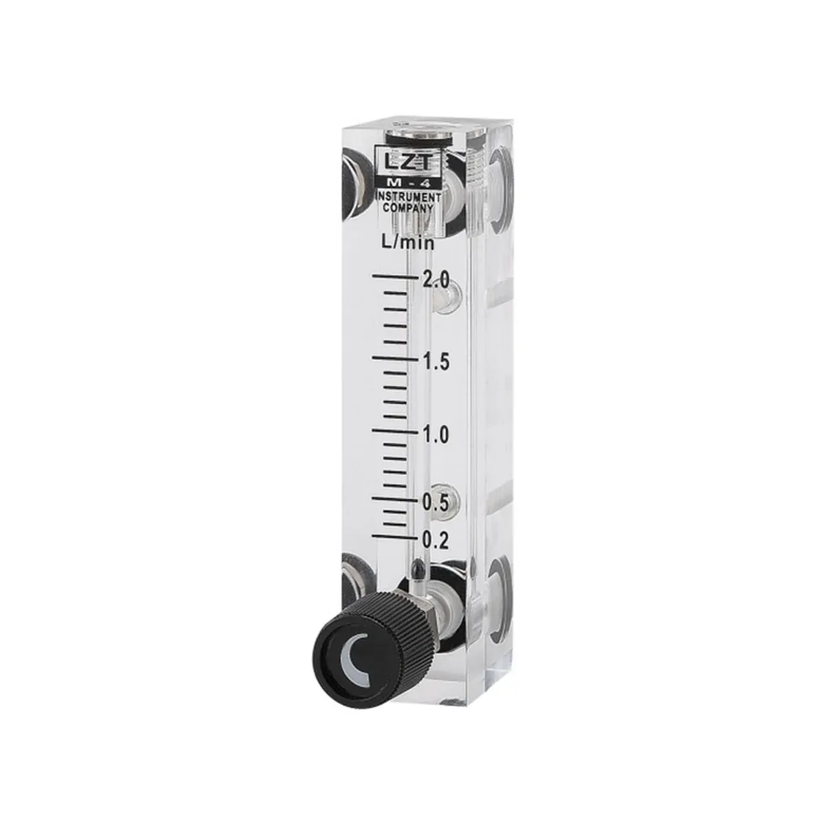 LZT-4T acrylic rotameter with quick-connect fitting for low liquid and gas flows