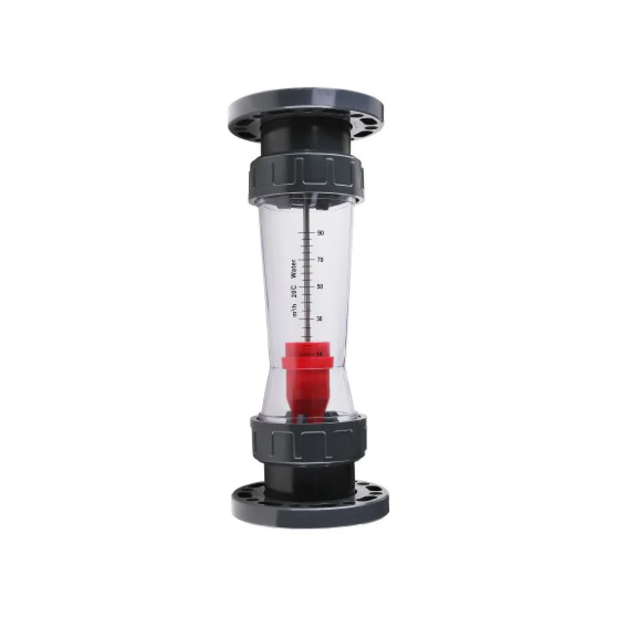 LZS flange type plastic tube rotameter with black flanged end fittings