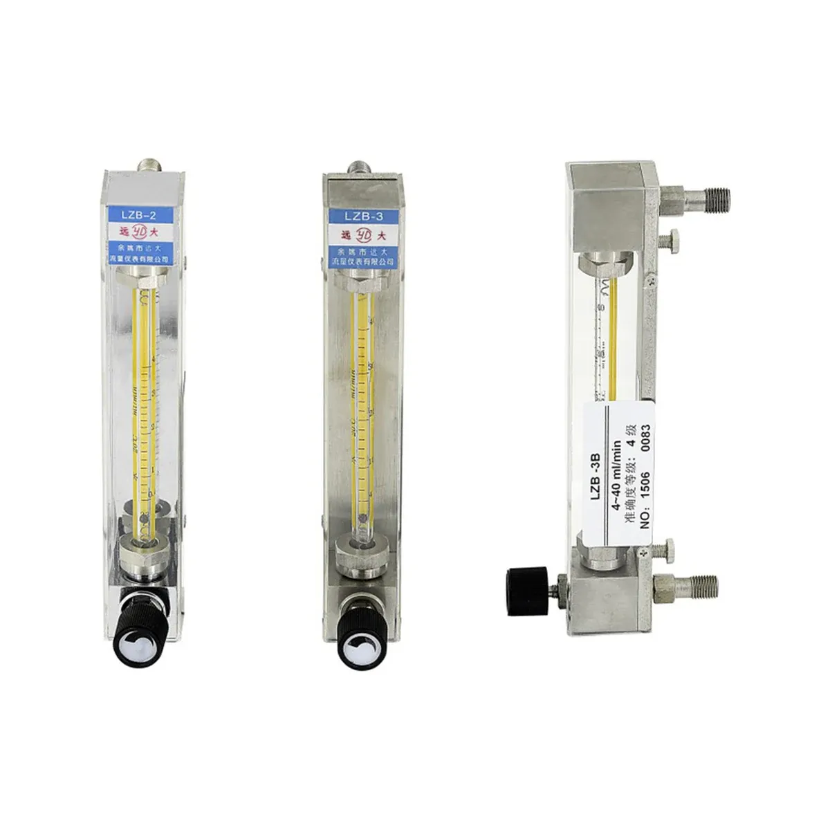 LZB-2 and LZB-3 small glass tube rotameters with M8x1 external thread