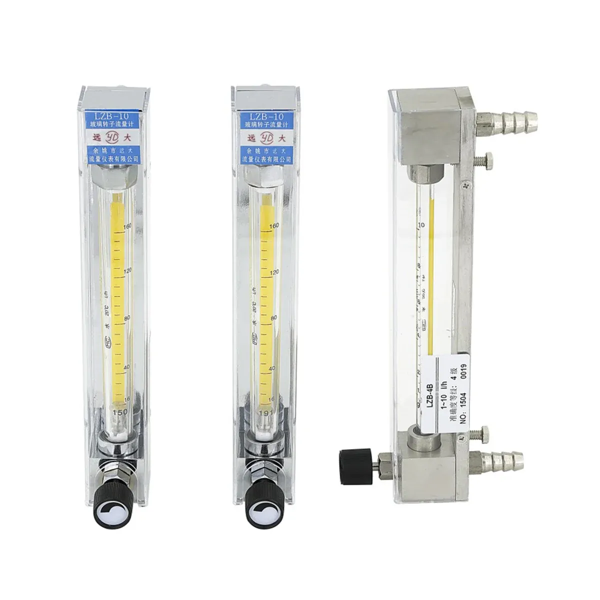 LZB-4, LZB-6 and LZB-10 small glass tube rotameters with hose-barb connections